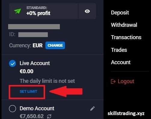 Risk MAnagment tool in Quotex Money Management sheet